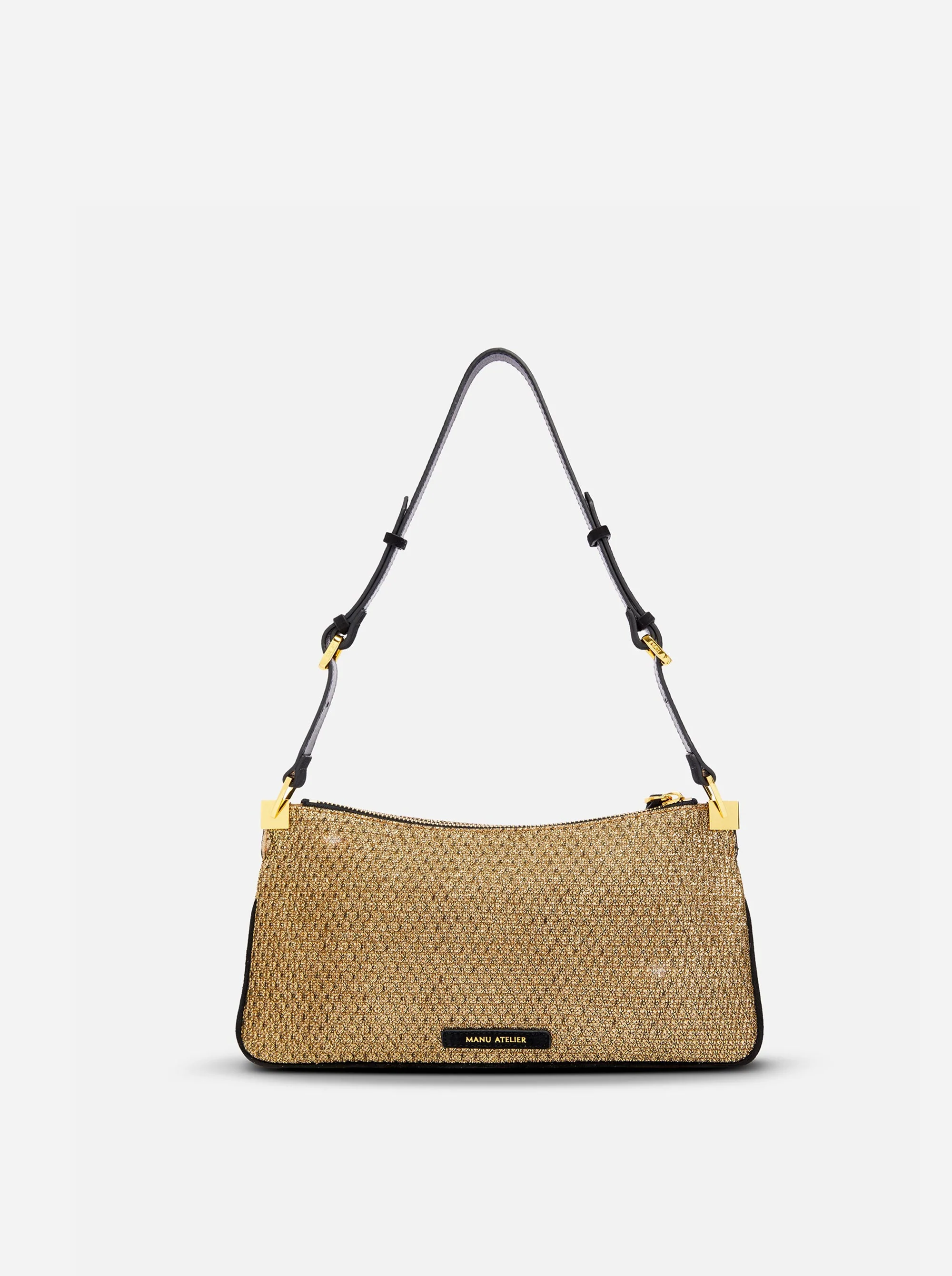 Three Zipped Gold Mesh & Black Suede - Image 3